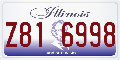 IL license plate Z816998