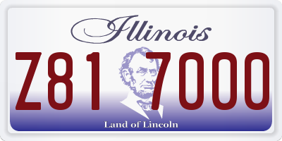 IL license plate Z817000