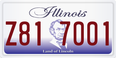 IL license plate Z817001