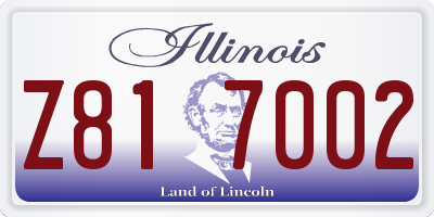 IL license plate Z817002