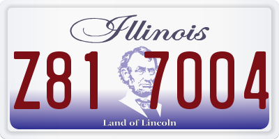IL license plate Z817004