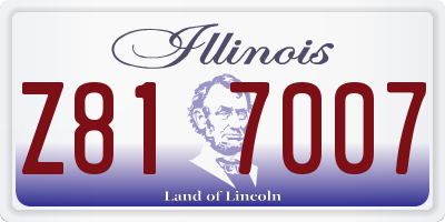 IL license plate Z817007