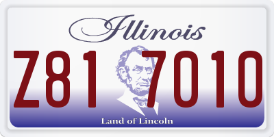 IL license plate Z817010