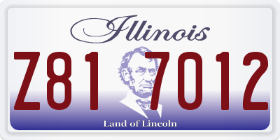 IL license plate Z817012
