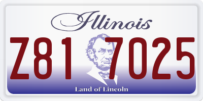 IL license plate Z817025