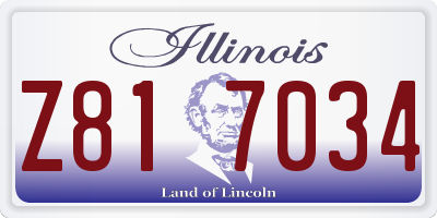 IL license plate Z817034