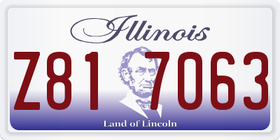 IL license plate Z817063