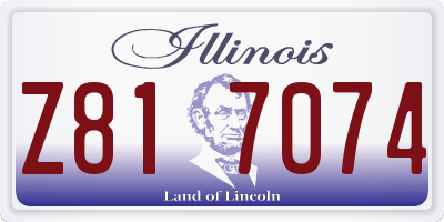 IL license plate Z817074