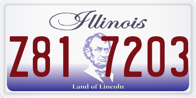 IL license plate Z817203