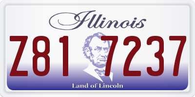 IL license plate Z817237