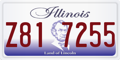 IL license plate Z817255