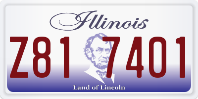 IL license plate Z817401