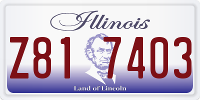 IL license plate Z817403