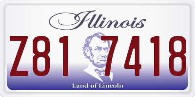 IL license plate Z817418