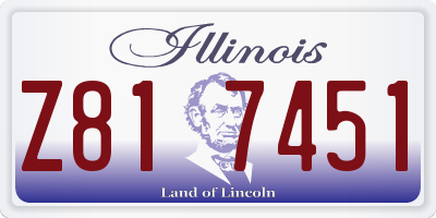IL license plate Z817451