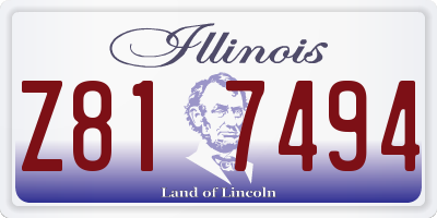 IL license plate Z817494