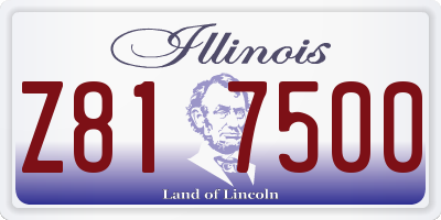 IL license plate Z817500