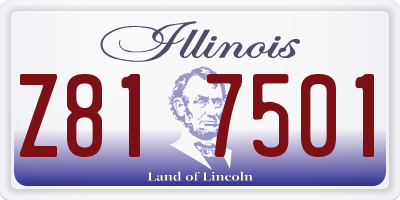 IL license plate Z817501