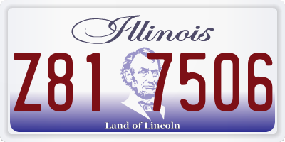 IL license plate Z817506