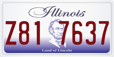 IL license plate Z817637