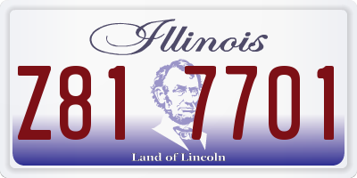 IL license plate Z817701