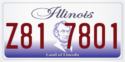 IL license plate Z817801
