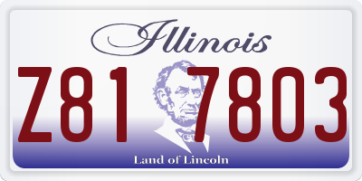 IL license plate Z817803