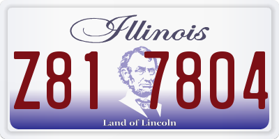 IL license plate Z817804
