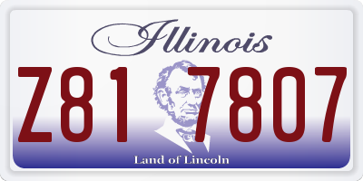IL license plate Z817807