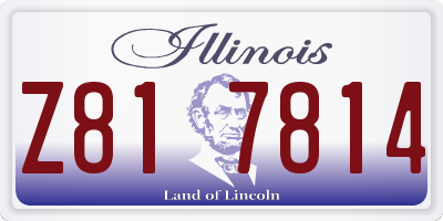 IL license plate Z817814