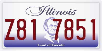 IL license plate Z817851