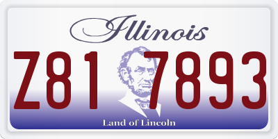 IL license plate Z817893