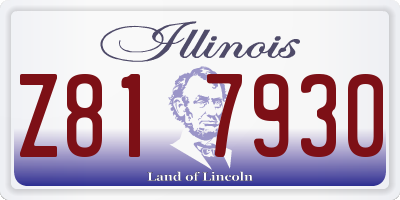 IL license plate Z817930