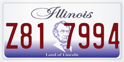 IL license plate Z817994