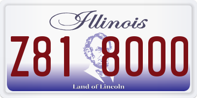 IL license plate Z818000