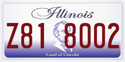 IL license plate Z818002