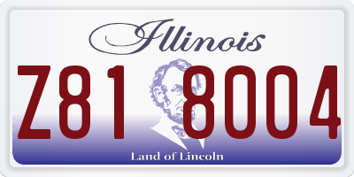 IL license plate Z818004