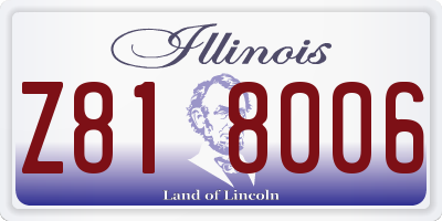 IL license plate Z818006