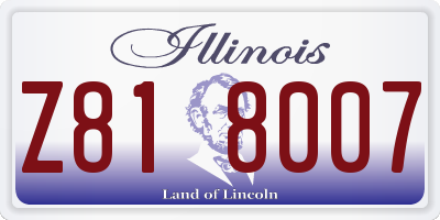 IL license plate Z818007