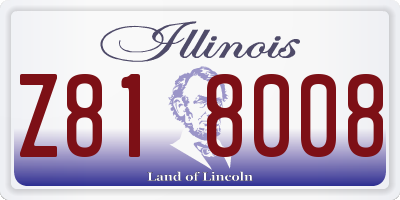 IL license plate Z818008