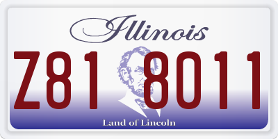IL license plate Z818011