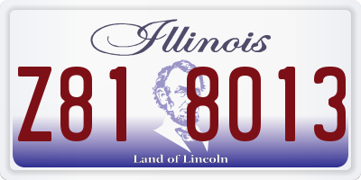 IL license plate Z818013