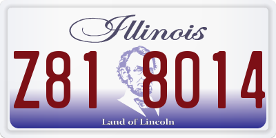 IL license plate Z818014
