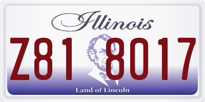 IL license plate Z818017