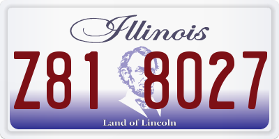 IL license plate Z818027