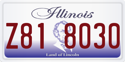 IL license plate Z818030