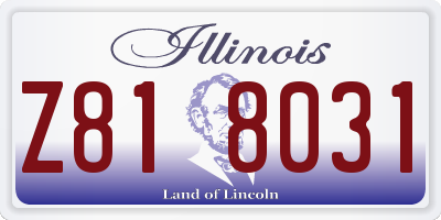 IL license plate Z818031