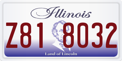 IL license plate Z818032