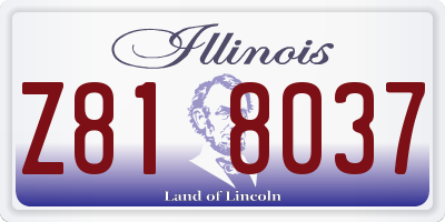 IL license plate Z818037