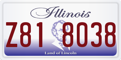 IL license plate Z818038